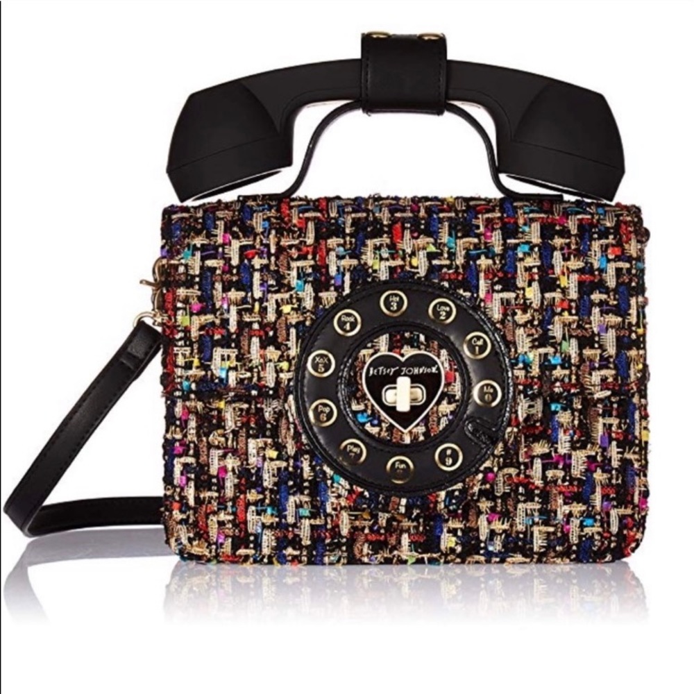 Betsey Johnson Answer Me Phone Crossbody Purse